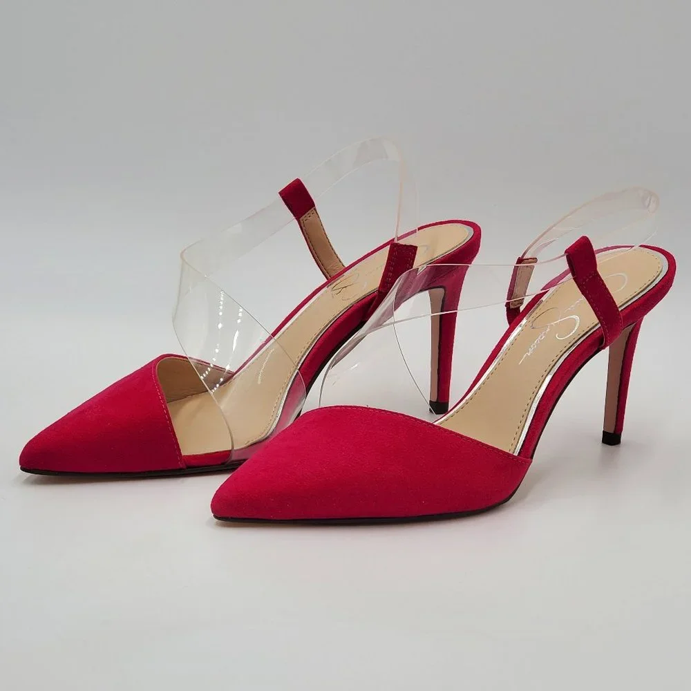 Jessica Simpson Magenta Sling Back Heels - Picture 4 of 17